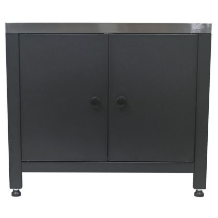 Dulap modular exterior pentru grătar 80x47x69 cm negru/inox