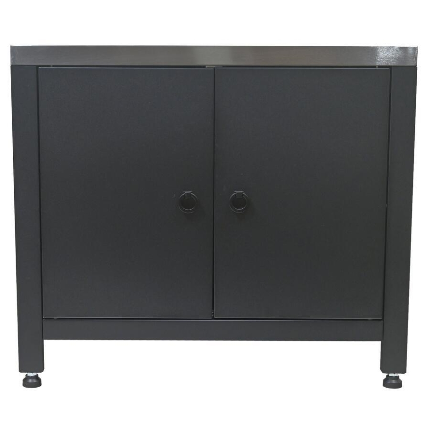 Dulap modular exterior pentru grătar 80x47x69 cm negru/inox