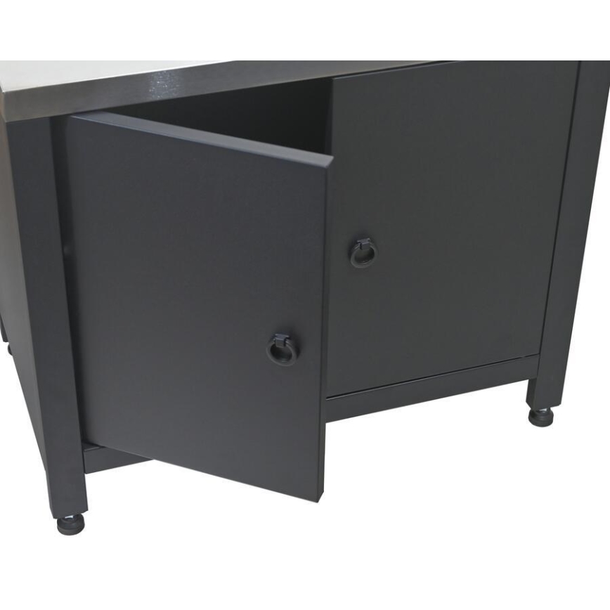 Dulap modular exterior pentru grătar 80x47x69 cm negru/inox