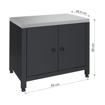 Dulap modular exterior pentru grătar 80x47x69 cm negru/inox