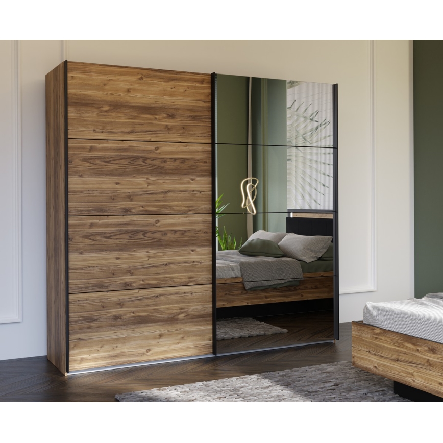 Dulap OREN cu oglindă, 220x210 cm, stejar Artisan