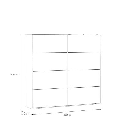 Dulap OREN cu oglindă, 220x210 cm, stejar Artisan