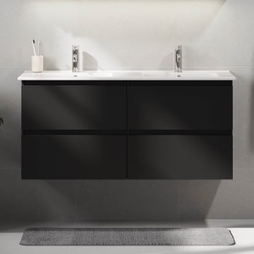 Dulap pentru baie cu lavoar HELSINKI de 120 cm, negru