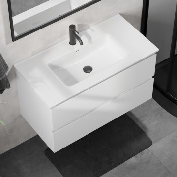 Dulap pentru baie cu lavoar KENWOOD, 91 cm, alb