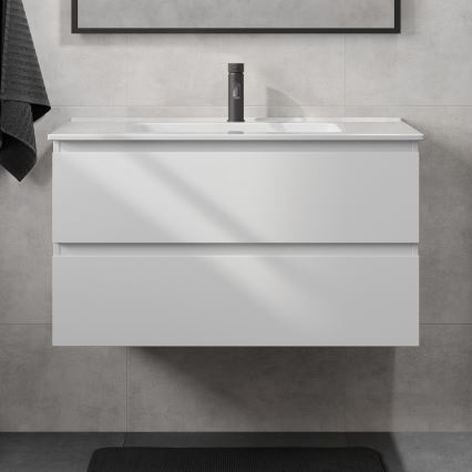Dulap pentru baie cu lavoar KENWOOD, 91 cm, alb