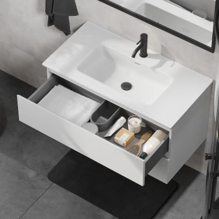 Dulap pentru baie cu lavoar KENWOOD, 91 cm, alb