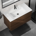 Dulap pentru baie cu lavoar KENWOOD, 91 cm, nuc/alb