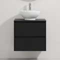 Dulap pentru baie cu lavoar TRONDHEIM/DRAMMEN 60x57x46 cm negru/alb