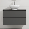 Dulap pentru baie cu lavoar TRONDHEIM/DRAMMEN 90x57x46 cm antracit/alb