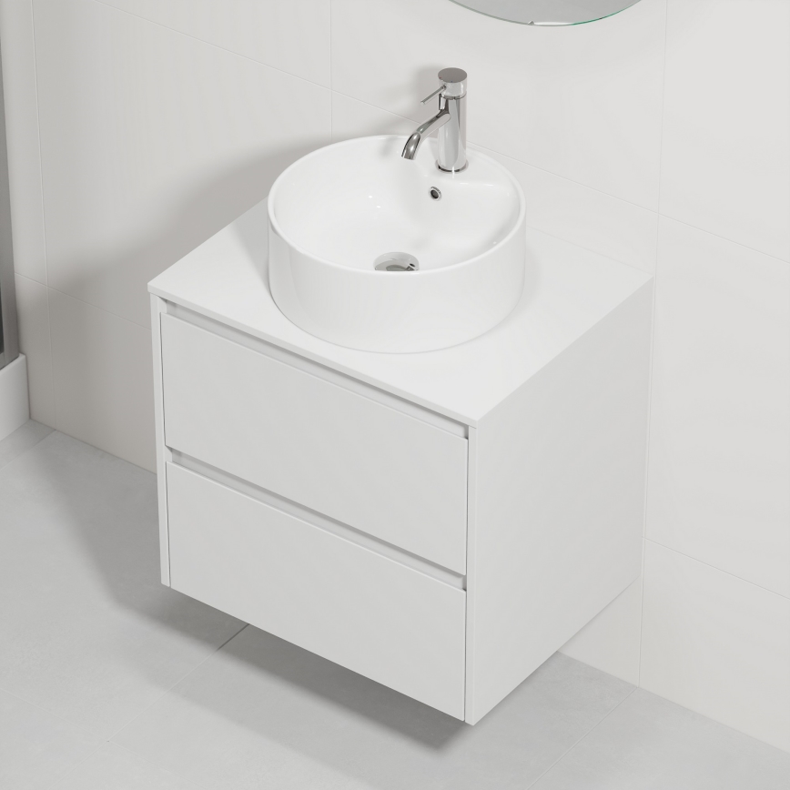 Dulap pentru baie cu lavoar TRONDHEIM/VIKEDAL 60x57x46 cm alb