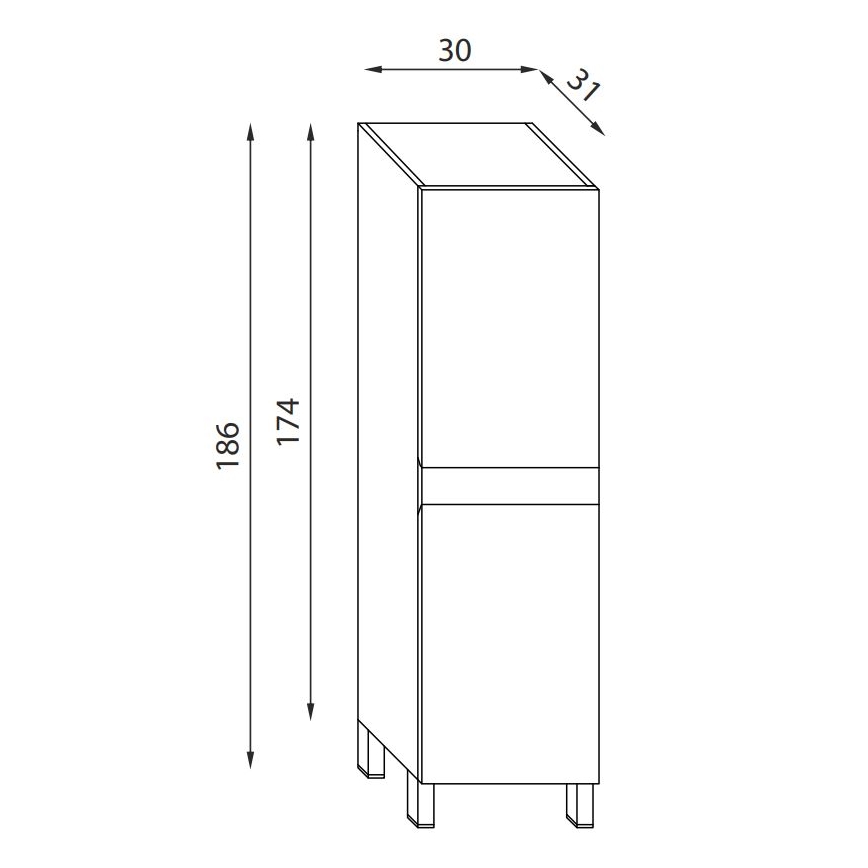 Dulap pentru baie KENWOOD, 186 cm, alb