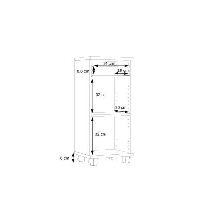 Dulap pentru baie VENOM alb/Stejar Sonoma