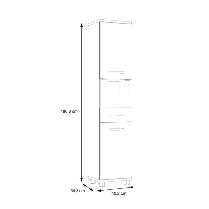 Dulap pentru baie VENOM, alb/stejar Sonoma