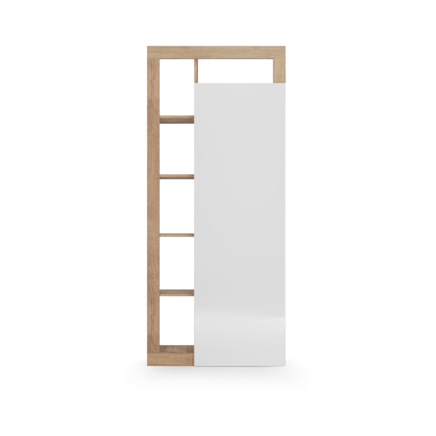 Dulap pentru haine LENOR 91x209 cm, alb/maro