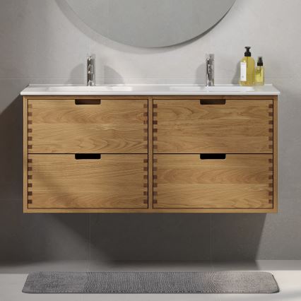 Dulap pentru lavoar GRIBSKOV 120 cm, bej/stejar