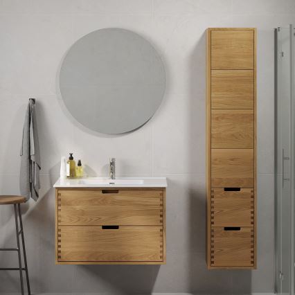 Dulap pentru lavoar GRIBSKOV, 80 cm, bej/stejar
