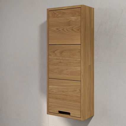 Dulap suspendat pentru baie GRIBSKOV, 90 cm, bej/stejar