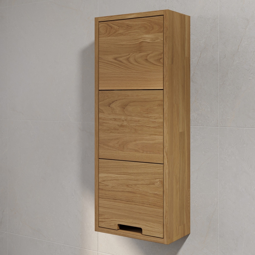 Dulap suspendat pentru baie GRIBSKOV, 90 cm, bej/stejar