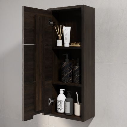 Dulap suspendat pentru baie GRIBSKOV, 90 cm, maro/stejar