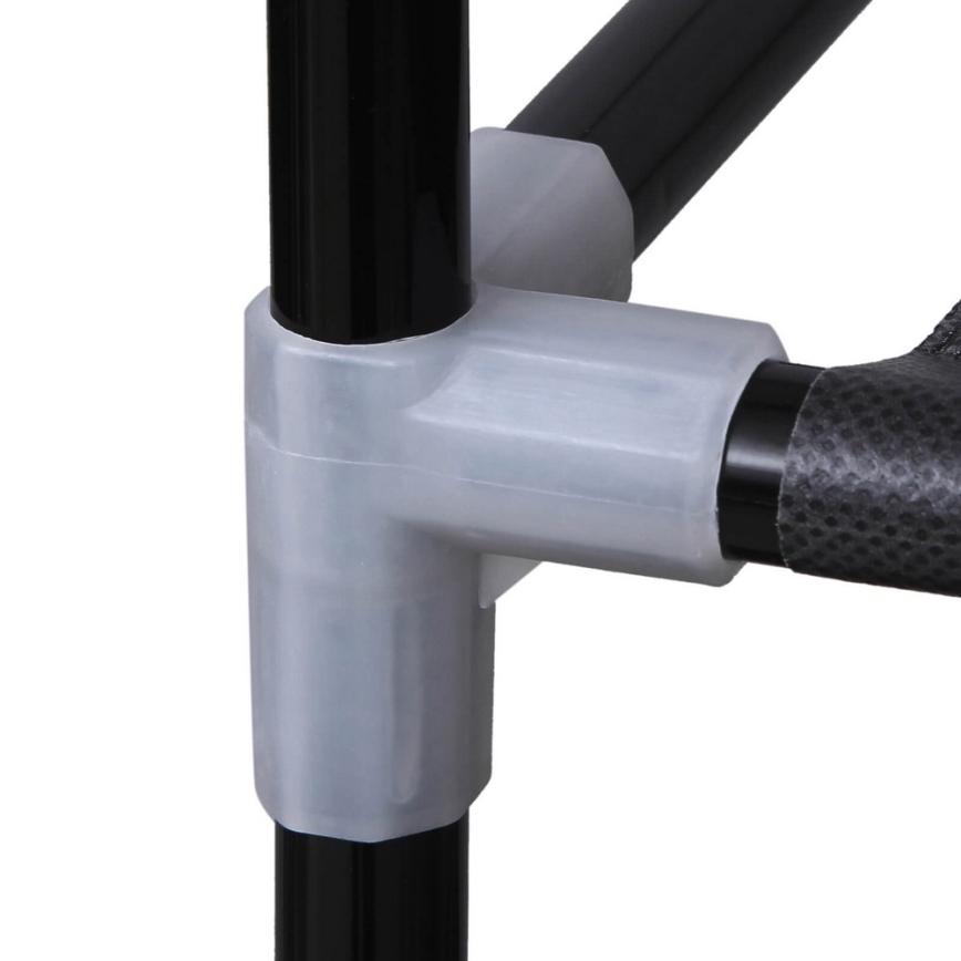 Dulap textil de depozitare MATIS 150x175 cm, negru, cu polițe și bară pentru haine