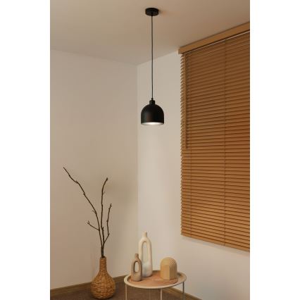 Duolla IRONLINE - Pendul pe cablu, 1x E27/15W/230V, Ø 17 cm, negru