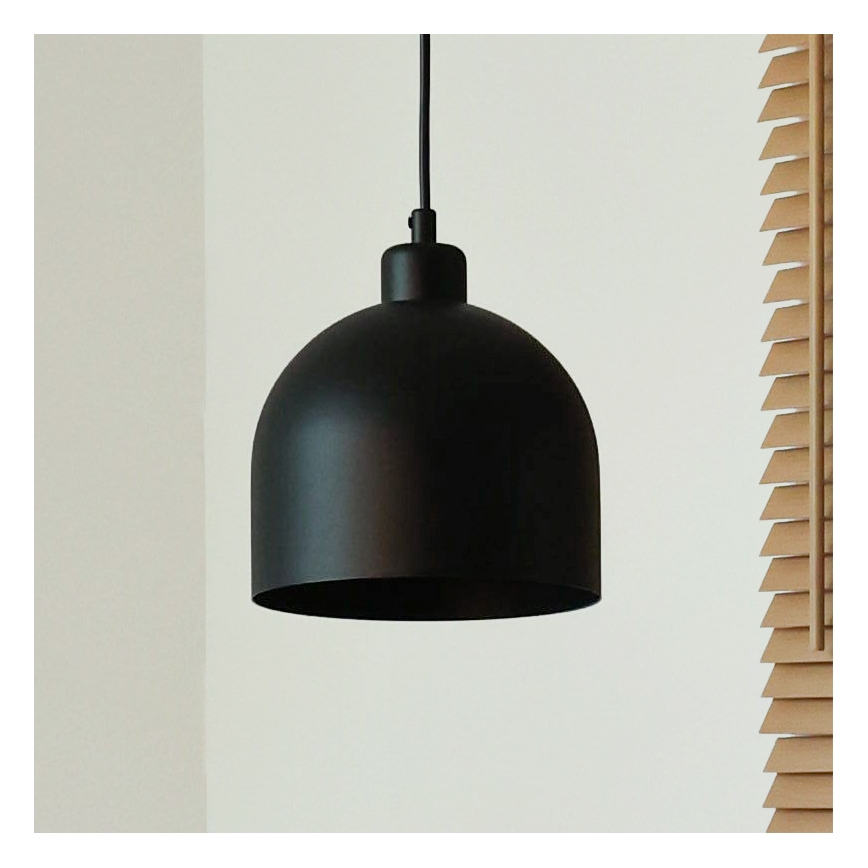 Duolla IRONLINE - Pendul pe cablu, 1x E27/15W/230V, Ø 17 cm, negru