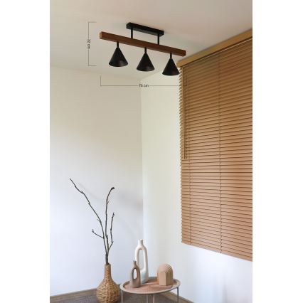Duolla - Lustră aplicată IRONLINE 3xG9/3W/230V pin/stejar/negru