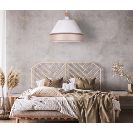 Duolla - Lustră pe cablu AVIGNON 1xE27/15W/230V d. 60 cm albă/bej