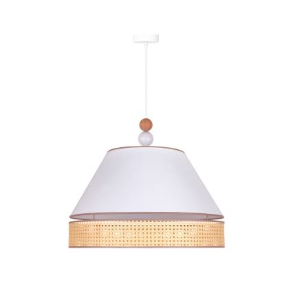 Duolla - Lustră pe cablu AVIGNON 1xE27/15W/230V d. 60 cm albă/ratan