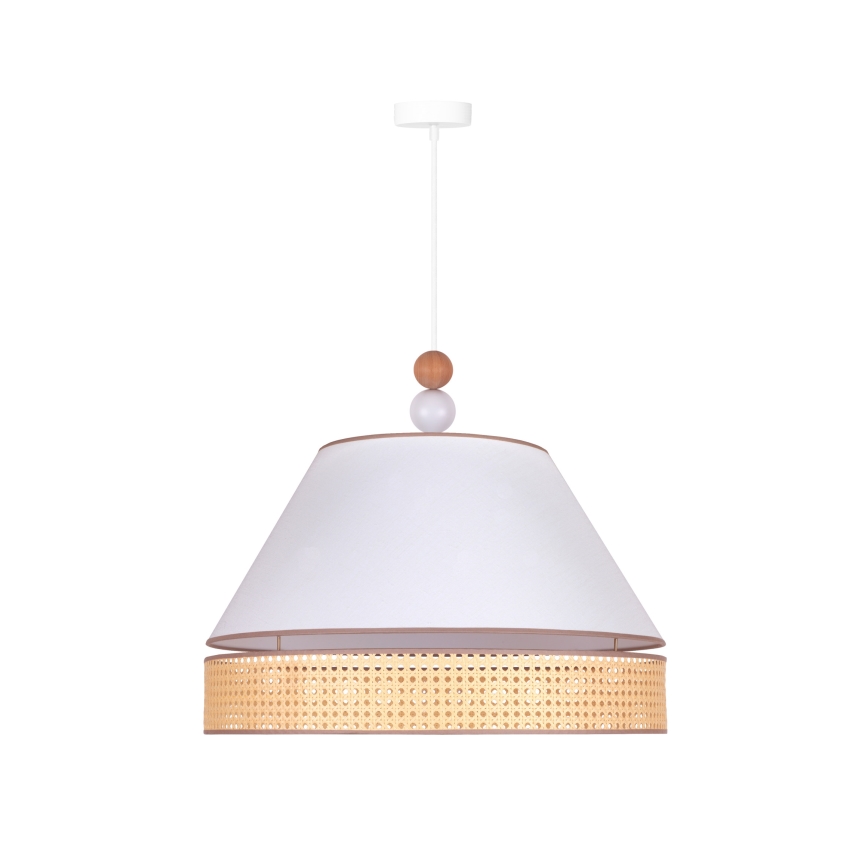 Duolla - Lustră pe cablu AVIGNON 1xE27/15W/230V d. 60 cm albă/ratan