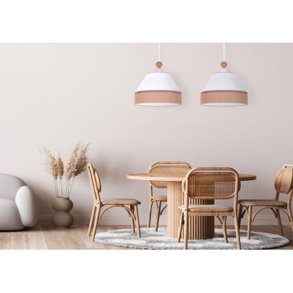 Duolla - Lustră pe cablu AVIGNON 2xE27/15W/230V albă/maro