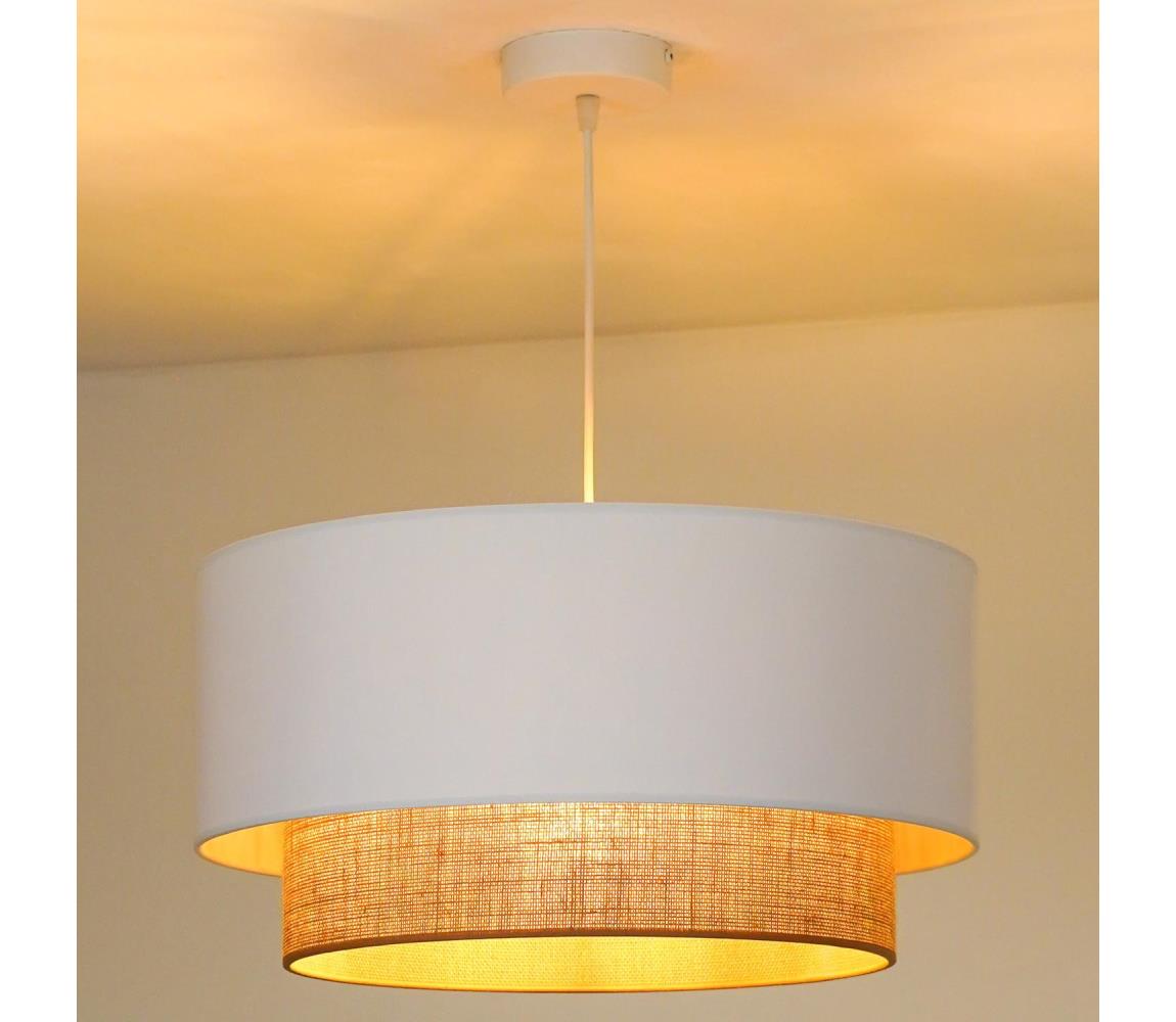 Lustră pe cablu BOHO 1xE27/15W/230V albă/maro