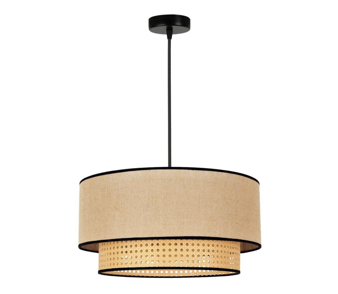 Lustră pe cablu BOHO 1xE27/15W/230V bej/ratan