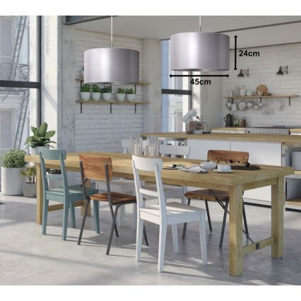 Duolla - Lustră pe cablu CANNES 1xE27/15W/230V d. 45 cm argintie