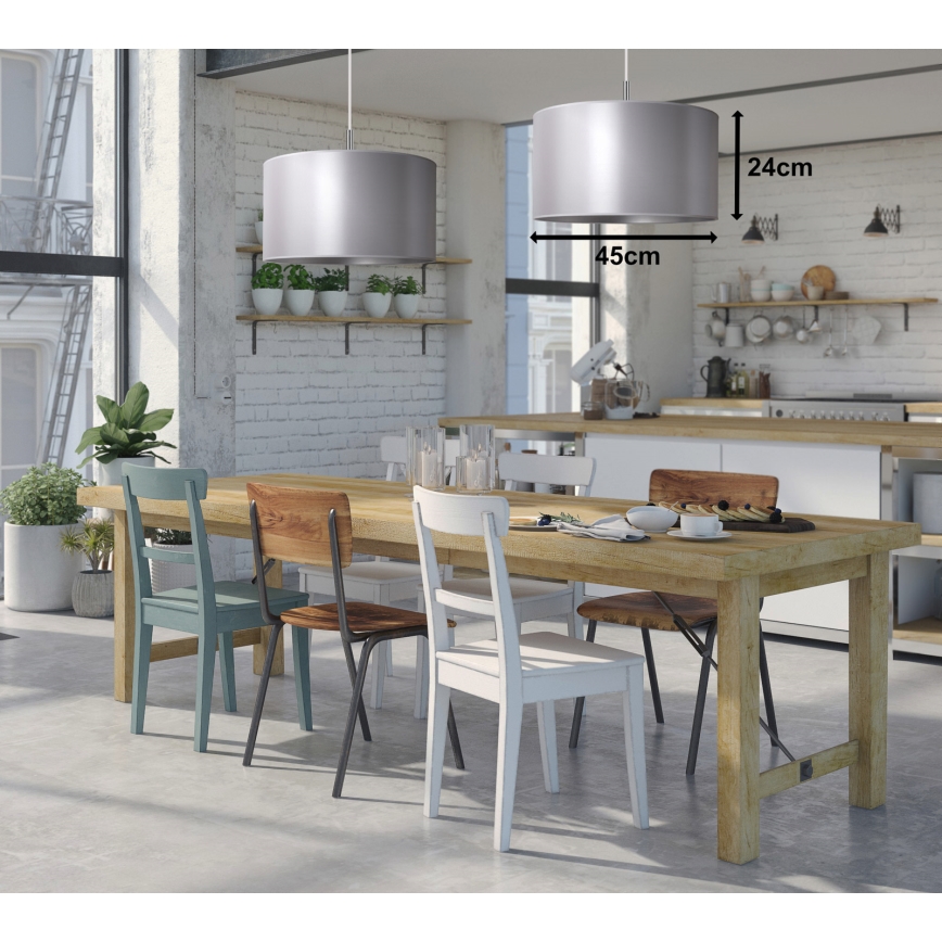 Duolla - Lustră pe cablu CANNES 1xE27/15W/230V d. 45 cm argintie