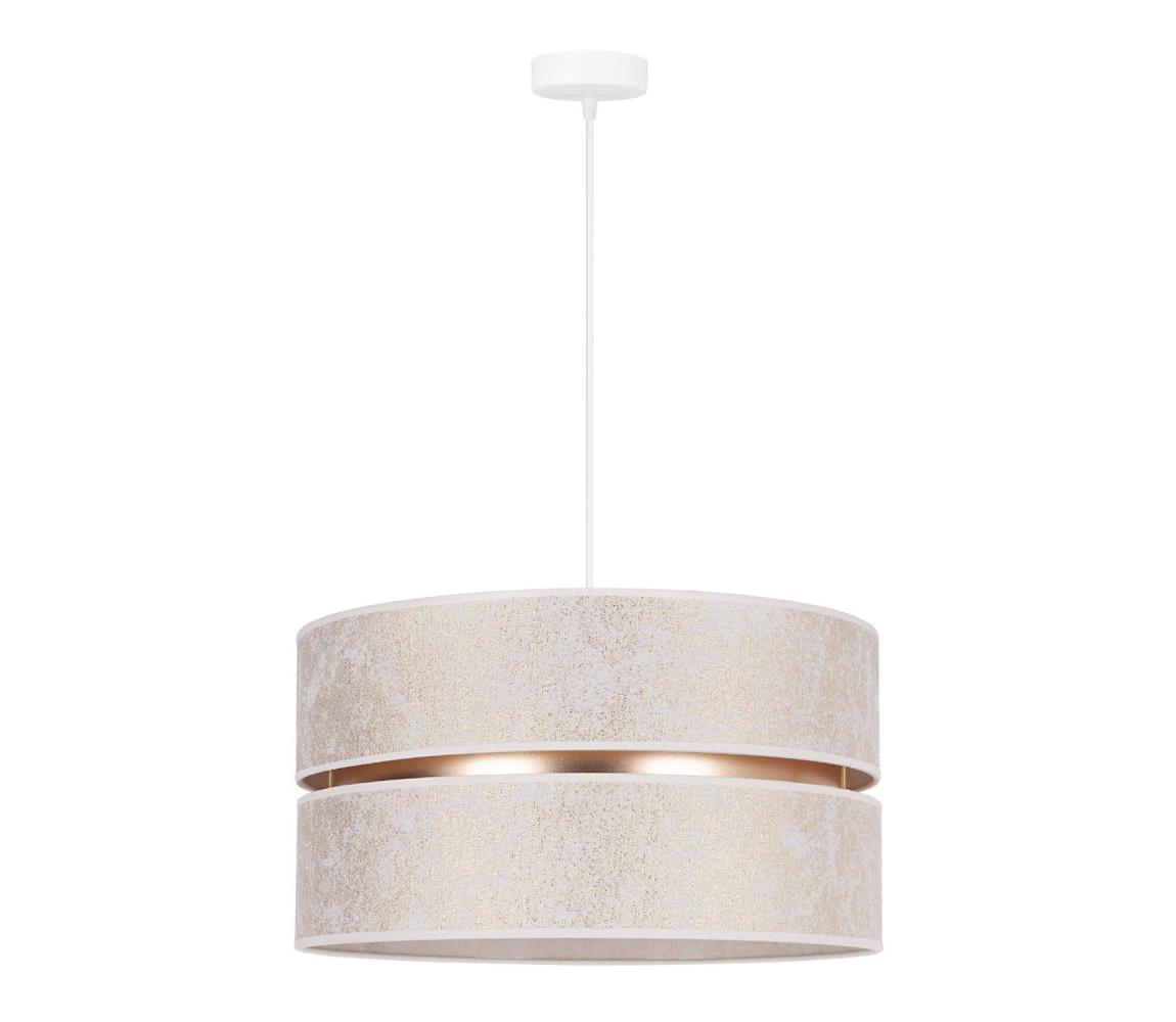 Lustră pe cablu DUO 1xE27/15W/230V alb/auriu