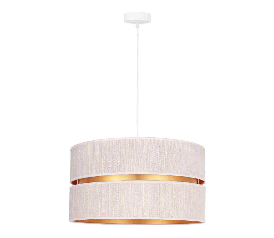 Lustră pe cablu DUO 1xE27/15W/230V crem/auriu