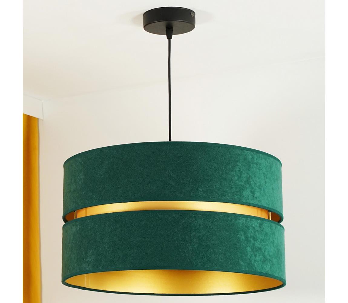 Lustră pe cablu DUO 1xE27/40W/230V verde/aurie