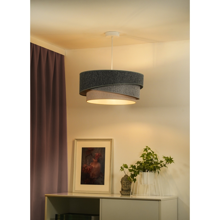 Lustră pe cablu KOBO ECO Duolla RECYCLING 1xE27/15W/230V d. 45 cm verde/gri/crem