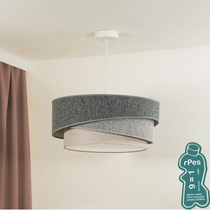 Lustră pe cablu KOBO ECO Duolla RECYCLING 1xE27/15W/230V d. 45 cm verde/gri/crem
