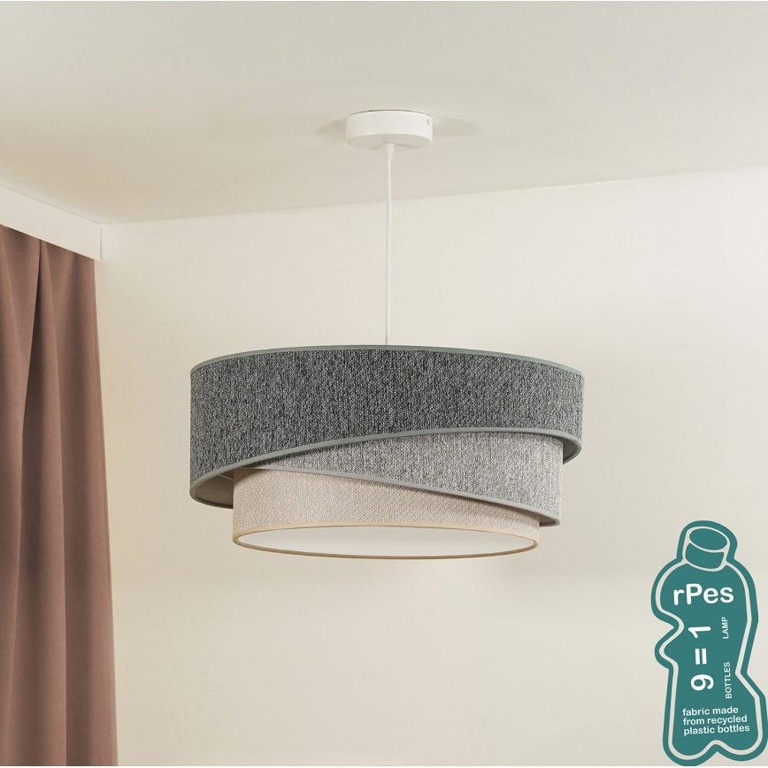 Lustră pe cablu KOBO ECO Duolla RECYCLING 1xE27/15W/230V d. 45 cm verde/gri/crem
