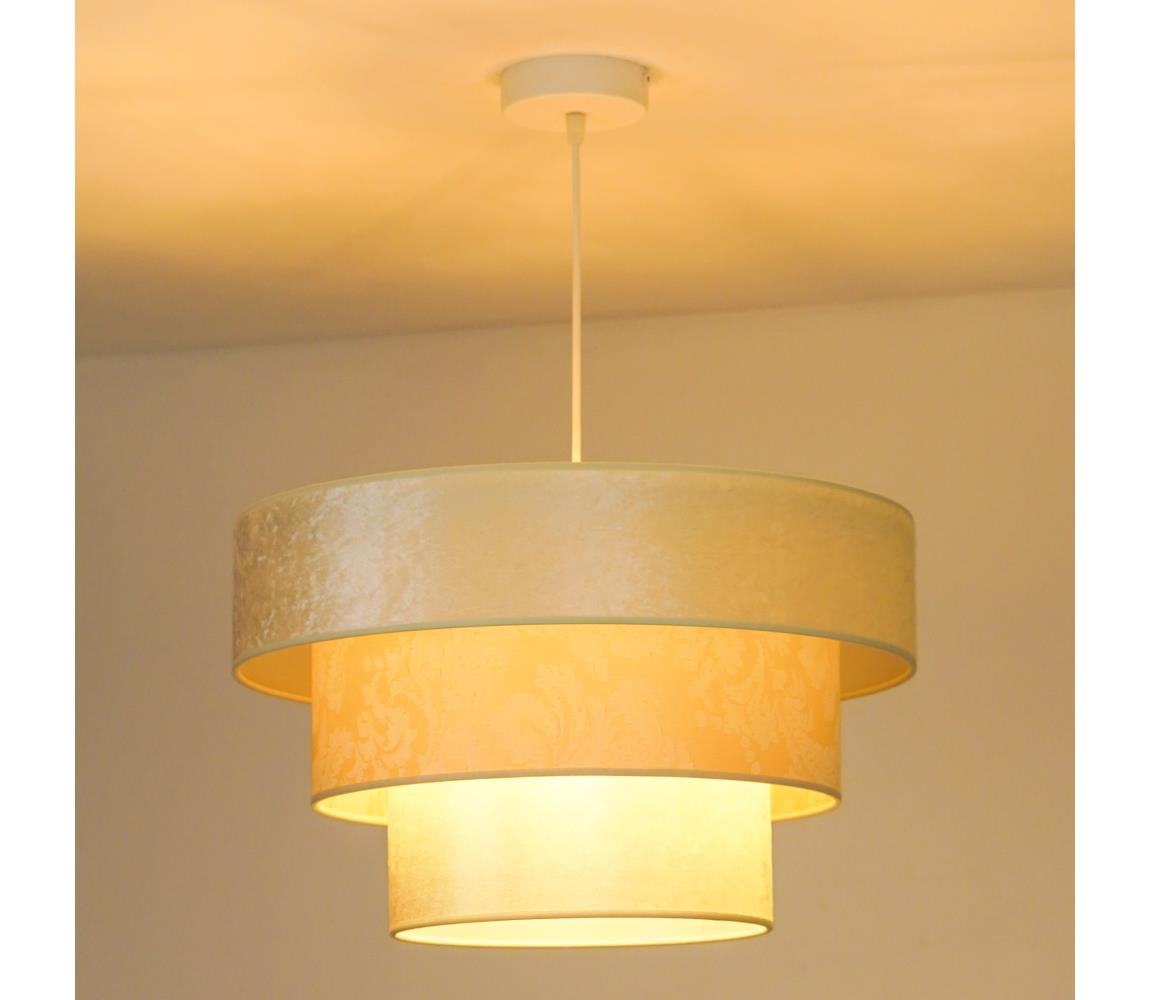 Lustră pe cablu LUNETA 1xE27/40W/230V crem