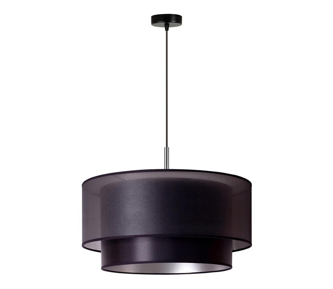 Lustră pe cablu NANTES 1xE27/15W/230V d. 45 cm neagră/argintie