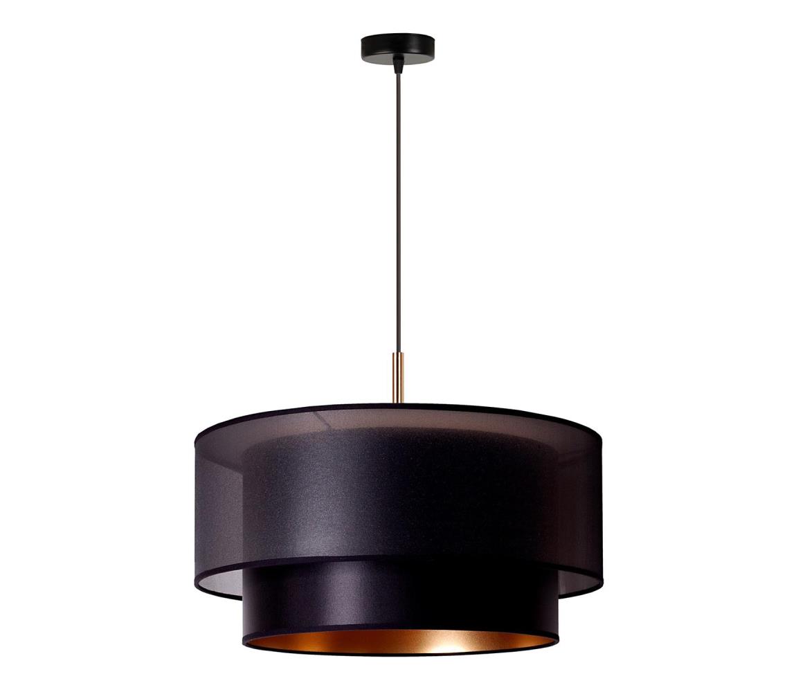 Lustră pe cablu NANTES 1xE27/15W/230V d. 45 cm neagră/cupru