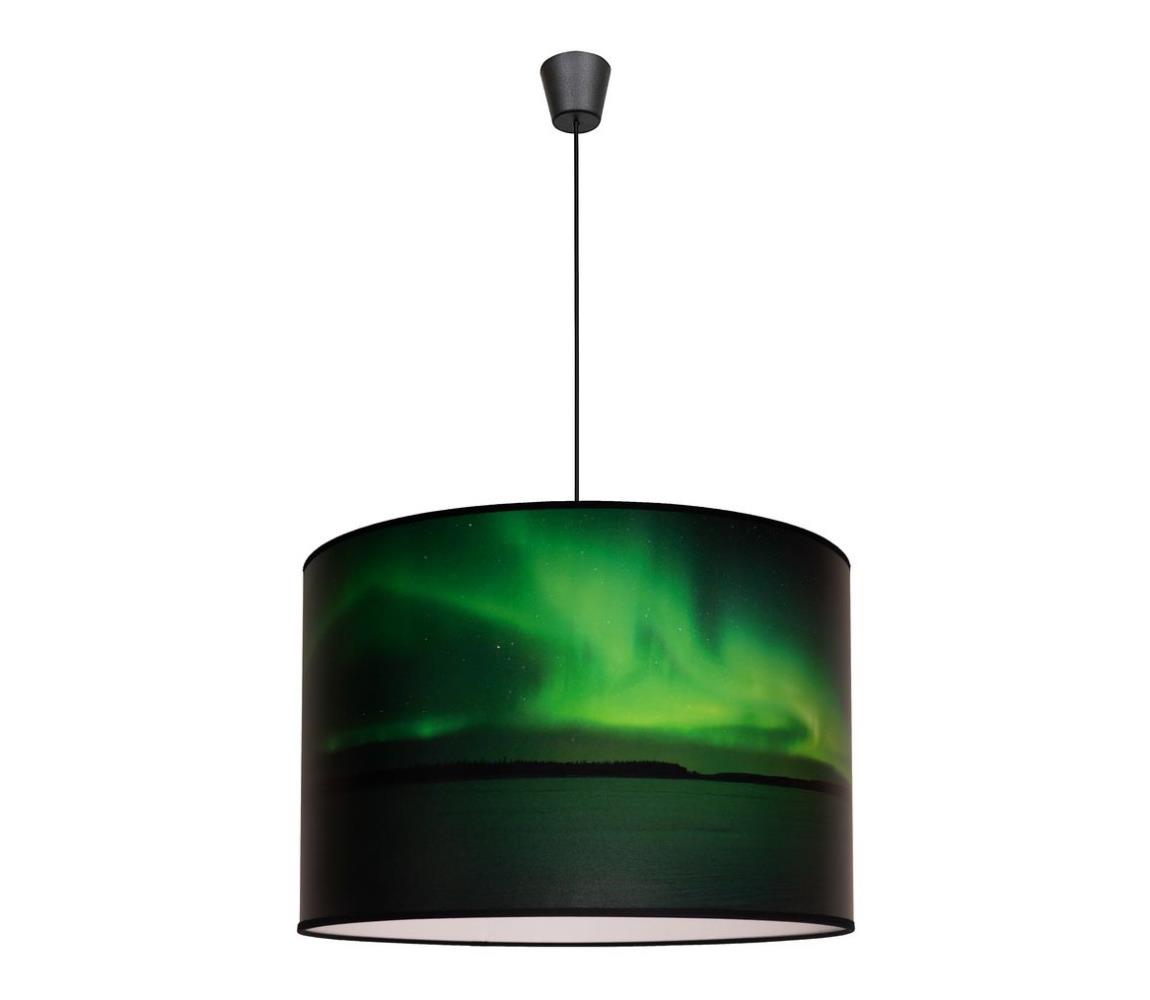 Lustră pe cablu PRINT L 1xE27/40W/230V neagră/verde