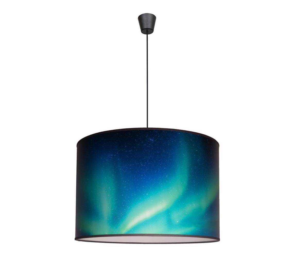 Lustră pe cablu PRINT M 1xE27/40W/230V neagră/turcoaz