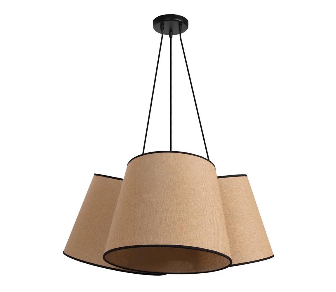 Lustră pe cablu ROSSA 3xE27/15W/230V maro/neagră