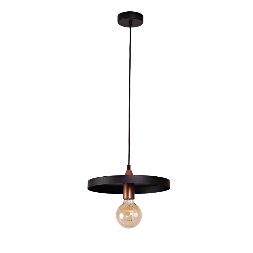 Duolla - Pendul pe cablu IRONLINE 1xE27/15W/230V, Ø 30 cm, negru/cupru