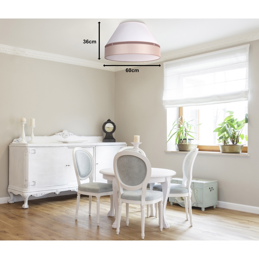 Duolla - Plafonieră AVIGNON 3xE27/15W/230V d. 60 cm albă/bej