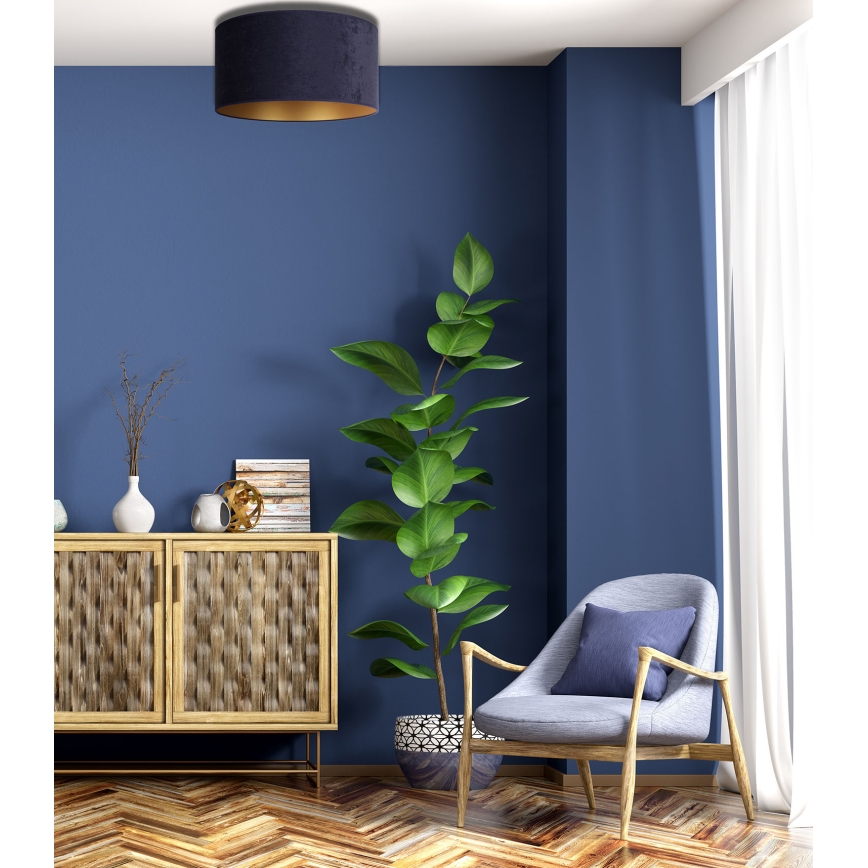 Duolla - Plafonieră ROLLER 1xE27/15W/230V d. 40 cm albastră/aurie